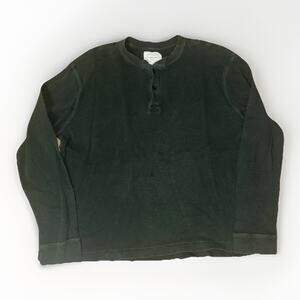 Vintage St John’s Bay Long Sleeve Thermal HenleyGreen XXL 26x26